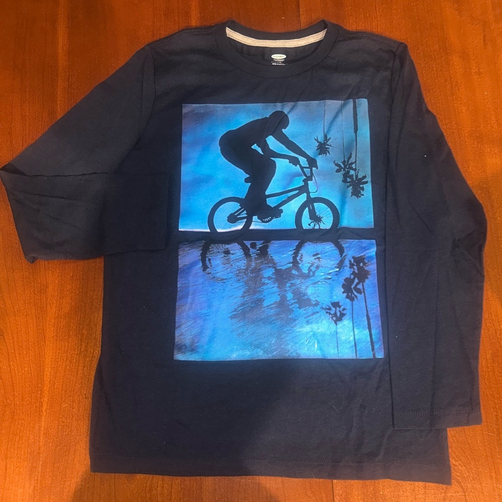 Old Navy Boys Blue BMX Long Sleeve Tee